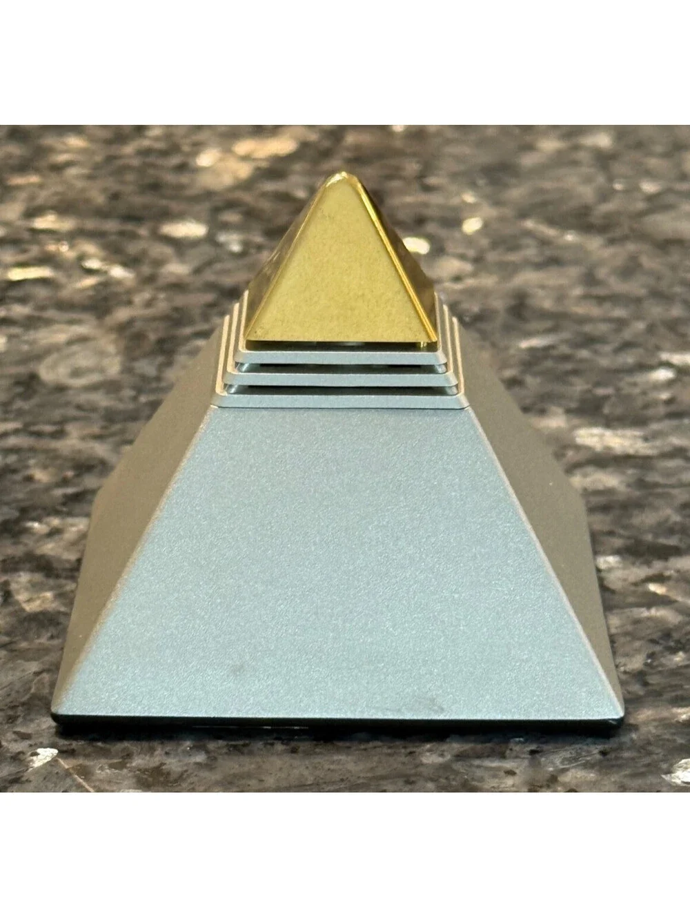 Vintage 1980s SEIKO Pyramid Talk Alarm Clock Gold Chrome Japanese Works EUC